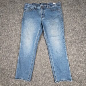Buffalo David Britton Jackson Mens Jeans Blue Size 38x29 Suspenders Straight Leg